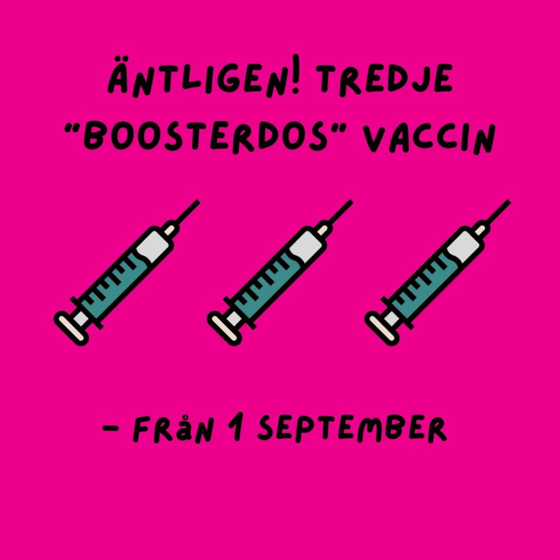 Tredje dos vaccin från 1 september